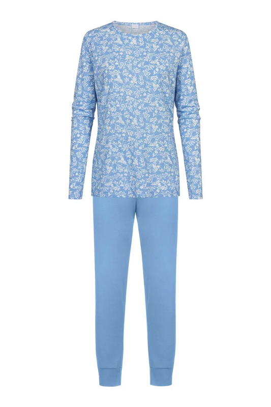 pyjama 7/8 length, long sleeve 1240004 1116 blue silk