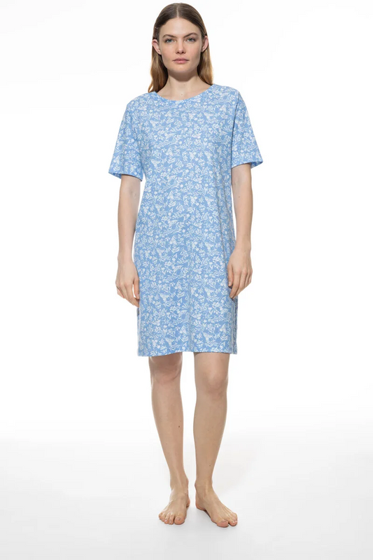 sleepshirt short sleeve 1230003 1116 blue silk